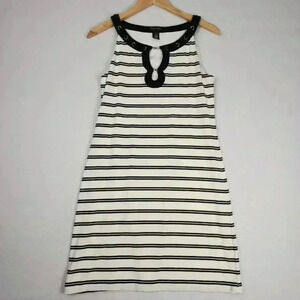 White House Black Market Women's‎ Sleeveless Dress Small White And Black Stripe